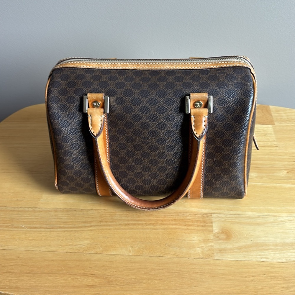 Celine, Boston bag Brown Macadam Triomphe Handbag - Picture 4 of 15